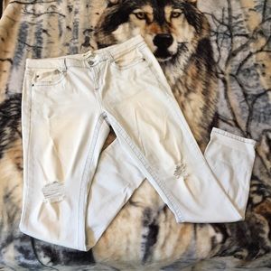 Mudd FLX Skinny Distressed White Wash Jeans